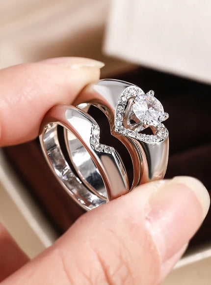 KissIcon S925 Silver Zircon Ring For Women Engagement Gift