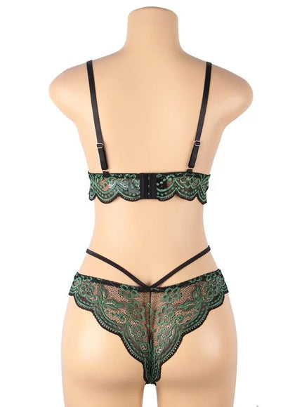 plus size sexy lingerie lace cross band embroidery decoration sexy bra panties lingerie set wholesale from M-5XL