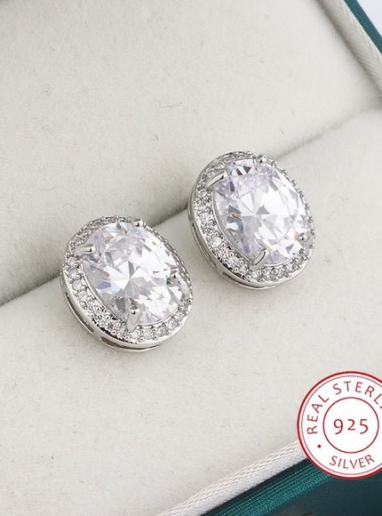 KissIcon Classic Shiny Zircon Earrings For Women - Dazzle