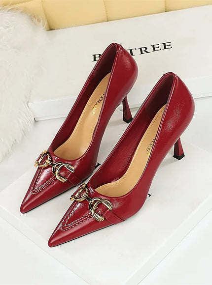 Women High Heel Stiletto Shallow Mouth Pointed Toe