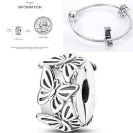 925 Sterling Silver Tree of Life Bead Luminous Firefly Dangle Butterfly Charms Fit Original Bracelet DIY Jewelry Gift for Women