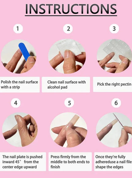24Pcs Floral Design Press on False Nails Short