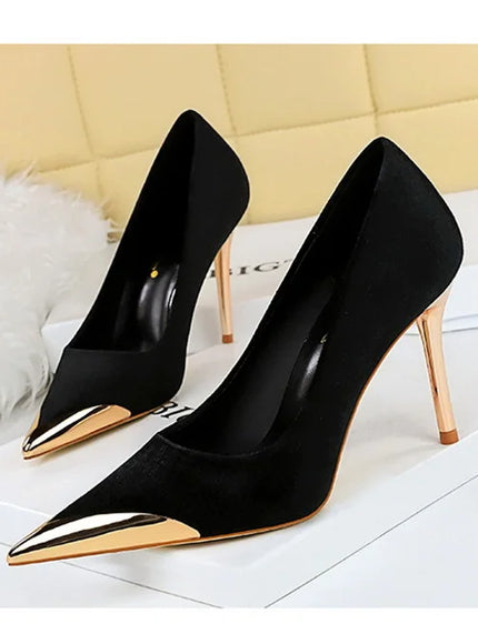 Women Fashion Comfort Suede High Heels Green Burgundy