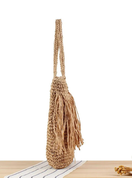 Tassel Hand-woven Holiday Shoulder Bag
