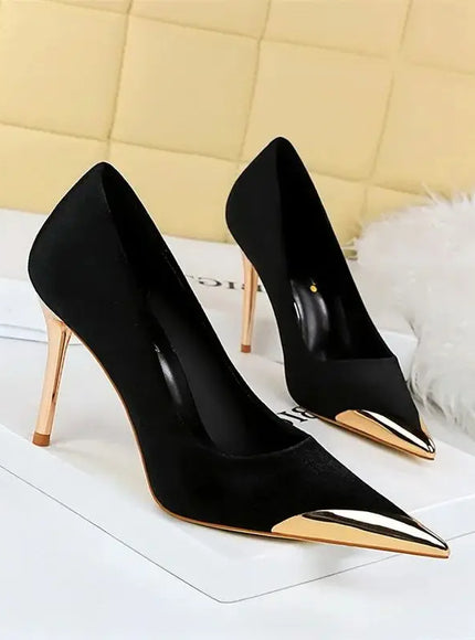 Women Fashion Comfort Suede High Heels Green Burgundy
