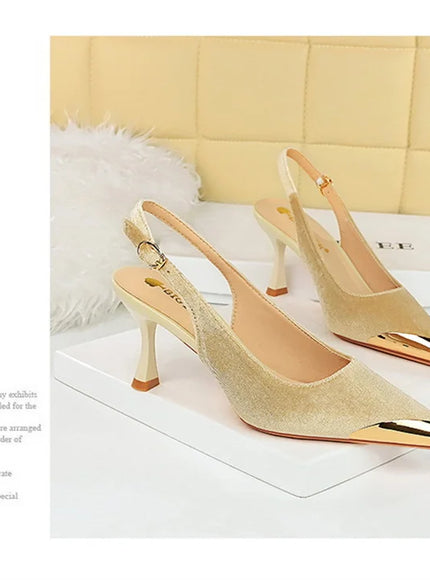Elegant Women Green High Heel Velvet Pumps Wedding