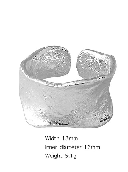 Chunky Gothic Bling Rings Adjustable Two Tone Jewelry