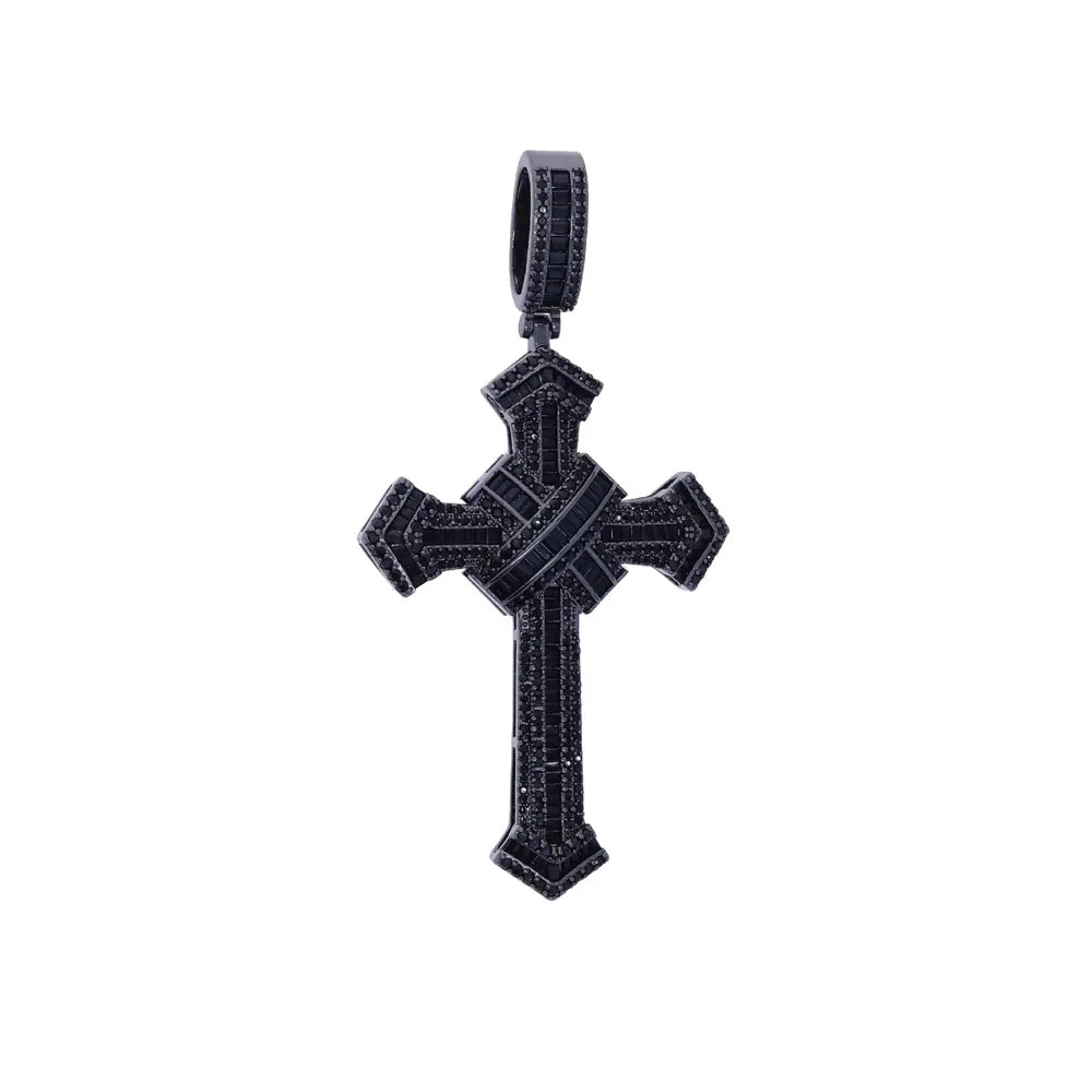 2025 New Cross Pendant for Men Women Full Iced Out Cubic Zircon Hip Hop Necklace Link Chain Fashion Rock Jewelry