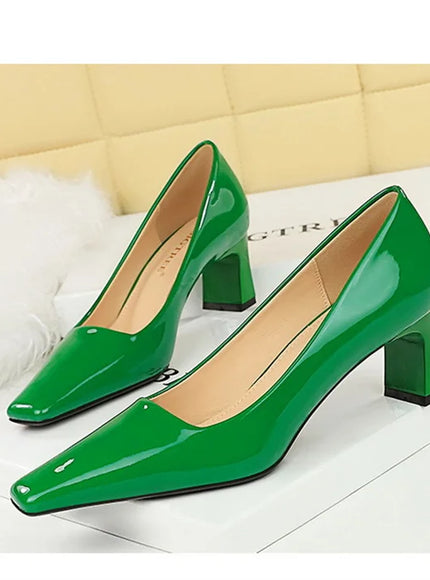 2024 Spring Versatile Fashion Shallow Mouth Patent Leather