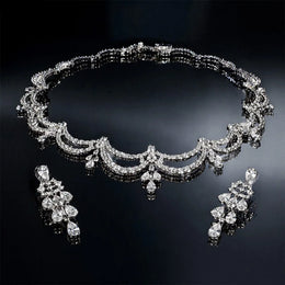 Exquisite Simple Women Jewelry Set 2 PCS Cubic Zirconia High Quality Saudi Arabia Bridal Wedding Jewellery Accessories