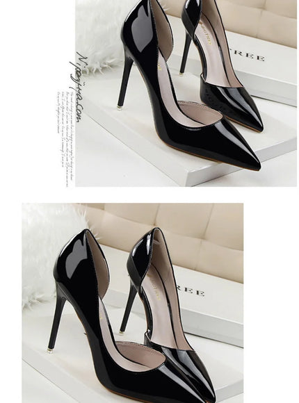 Candy Color Patent Leather Shallow Mouth Pointed Toe