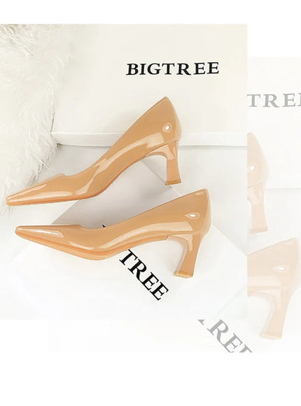 2024 Spring Versatile Fashion Shallow Mouth Patent Leather
