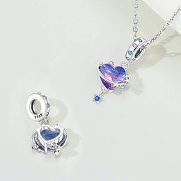 Original Charms Beads 925 Sterling Silver Zircon LOVE Winged Protect Heart Pendant For DIY Necklace Bracelet Fine Jewellery Gift