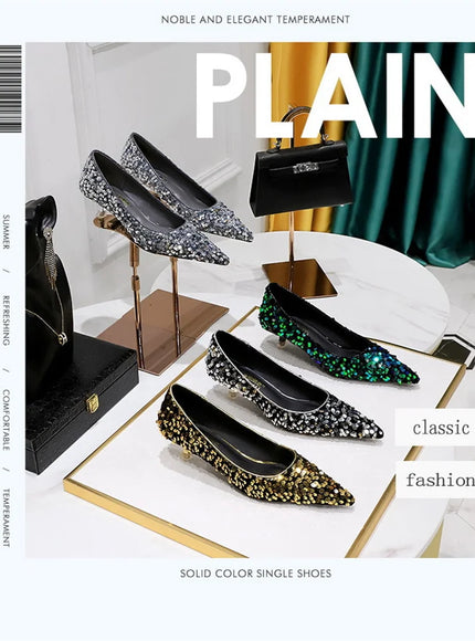 2024 Version Fashion Style Sequin Women's Shoes Shallow