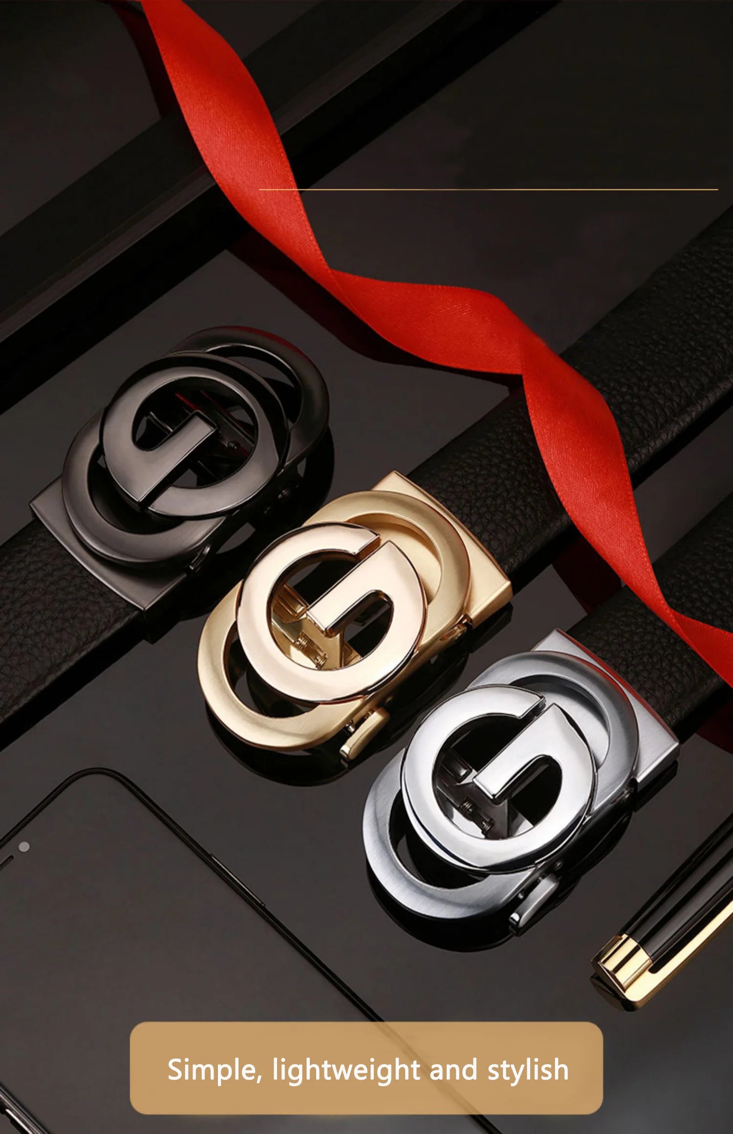 Men's Belt Automatic Buckle Belt Fashion Business Belt for Male Good Gifts for Men