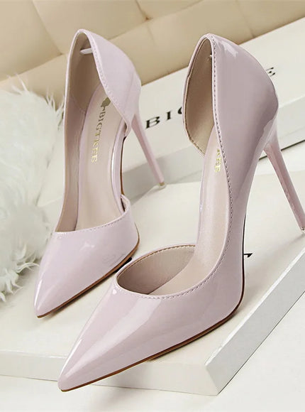 Candy Color Patent Leather Shallow Mouth Pointed Toe
