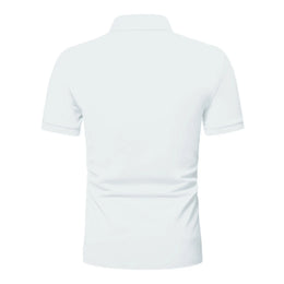 Men's polo shirt solid color short-sleeved zipper lapel T-shirt casual top