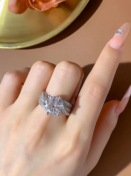 KissIcon 925 Silver CZ Ring For Women Sparkling Jewelry
