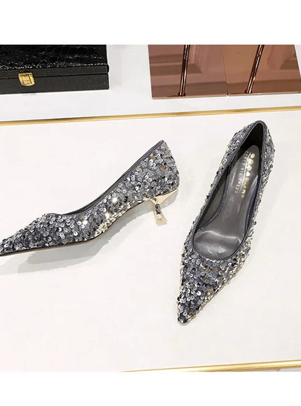 2024 Version Fashion Style Sequin Women's Shoes Shallow