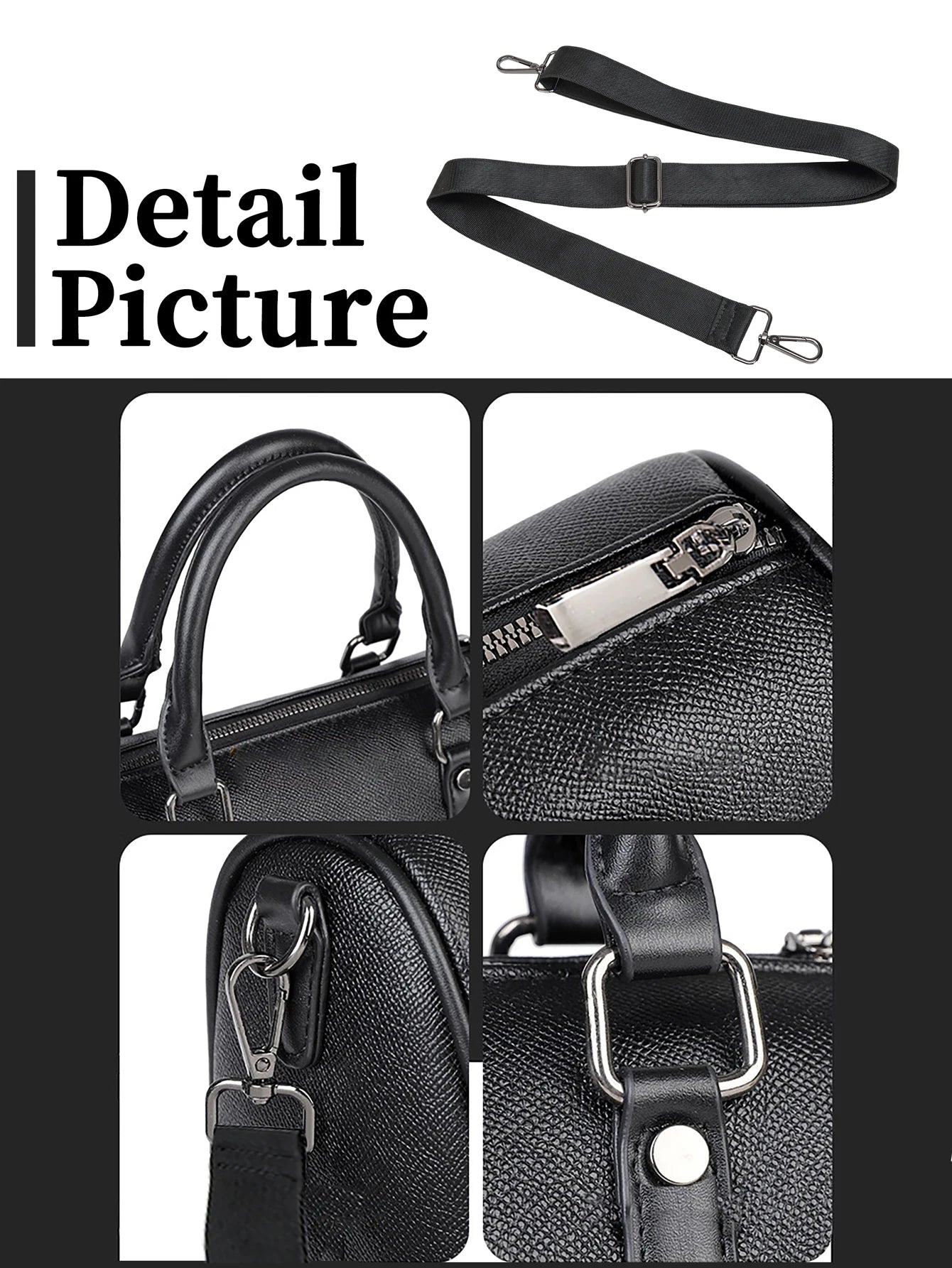 Men's Crossbody Bag - Black Sling Bag for Men, Large Capacity Shoulder Bag, Stylish Multifunctional Handbag, Casual Commuter Bag