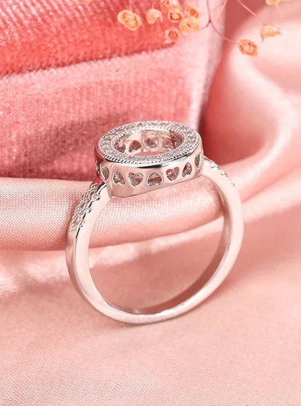 KissIcon Excellent Round Zircon Ring - AAAA Crystal Inlaid
