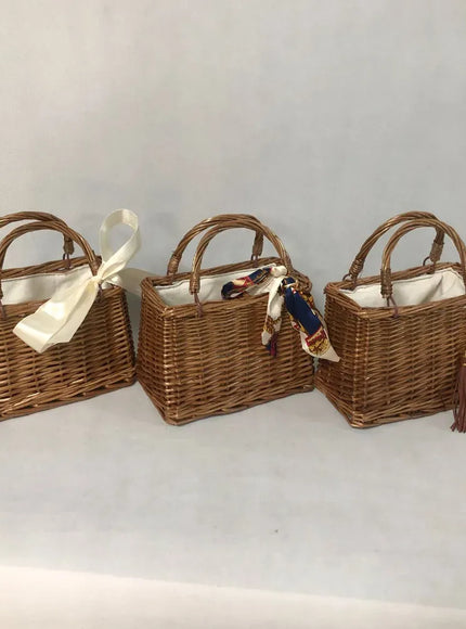 Straw Woven Small Square Rattan Women's Handbag
