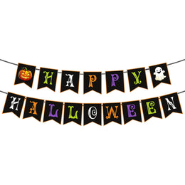 New Happy Halloween Flag Banner Festival Skeleton Pumpkin Party Decoration Supplies Scene Decoration Home Decoration