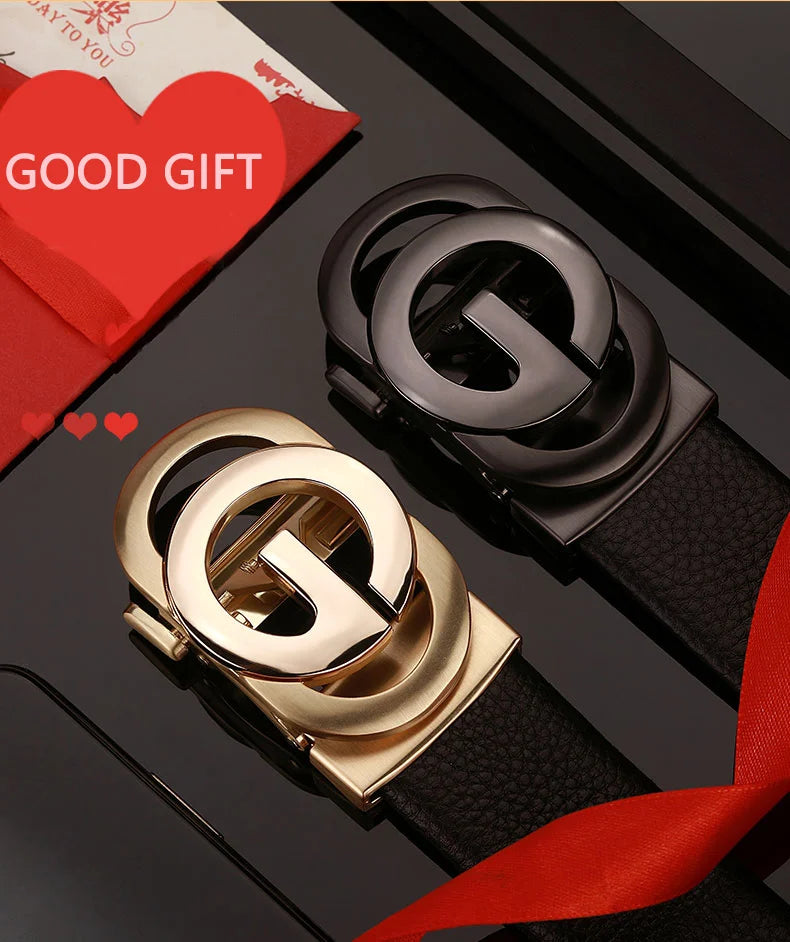 Men's Belt Automatic Buckle Belt Fashion Business Belt for Male Good Gifts for Men