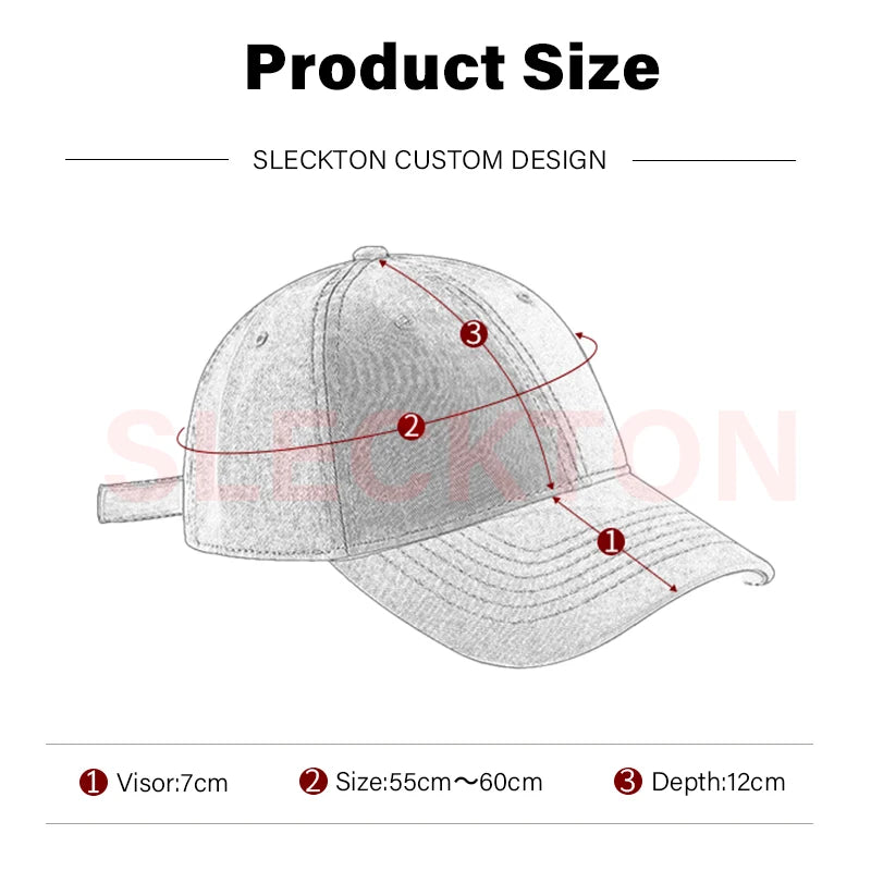 SLECKTON Custom Logo Retro Baseball Cap for Men and Women DIY Design Letter Embroidery Hat Customize Cap Graphic Print Wholesale