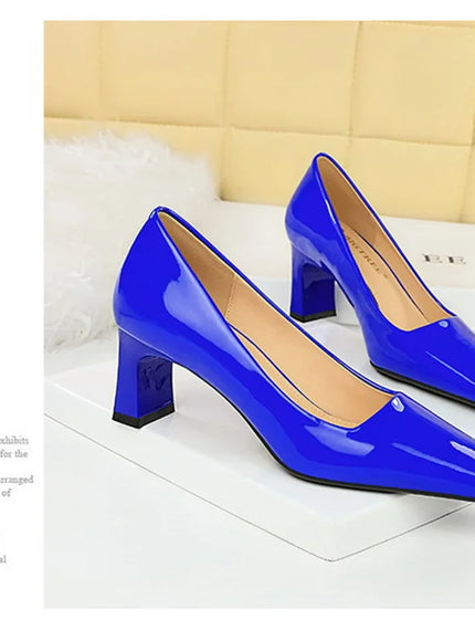 2024 Spring Versatile Fashion Shallow Mouth Patent Leather