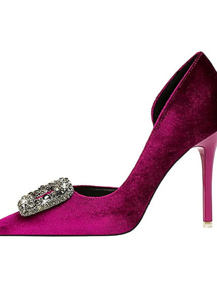 Women Super High Heels Velvet Pumps Shallow Mouth