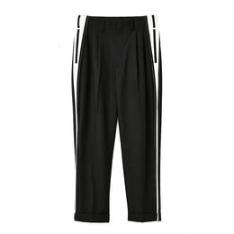 2026 Spring Summer Color Block Spliced Men Business Straight Pants Color Block Spliced  Straight Leg Men Business Pants