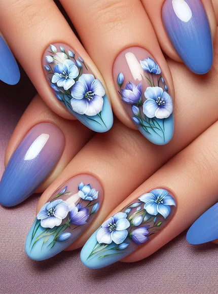 Floral Garden Fresh Press On Nails Almond Stiletto