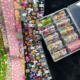 10Rolls Halloween  Christmas  Easter Nail Foils Transfer Paper  Nail Art Stickers   Decal  Nails Decoration