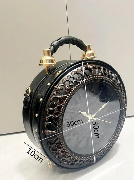 Luxury Designer Purses and Handbags Shoulder Bags funny clock-shaped bag funny Women's round bag pu leather Woman's bag