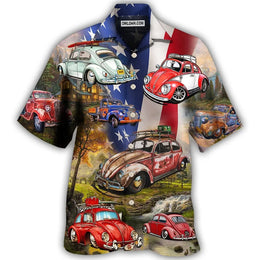 Hawaiian Men Shirt 3D Car Print Short Sleeve Blouse Summer Beach Vacation single Breasted Fashion Lapel Men's Clothing