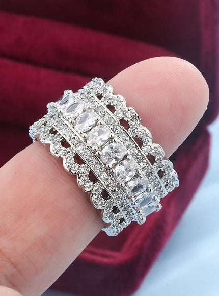 💋 Korean Lace Flower 925 Silver Ring - Elegant Retro Charm
