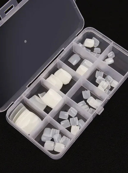 KissIcon False Toe Nails 100Pcs Natural White Clear