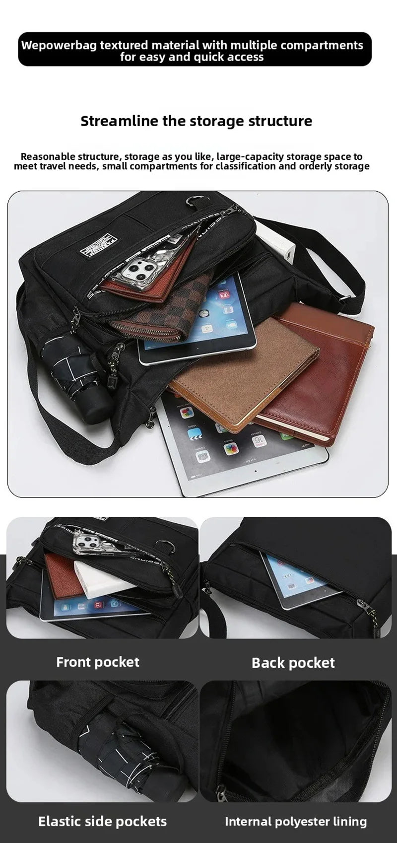 2026 Men's Messenger Bag Crossbody Shoulder Bags Men Small Sling Pack For Work Business Waterproof Oxford Packs Satchel Purse