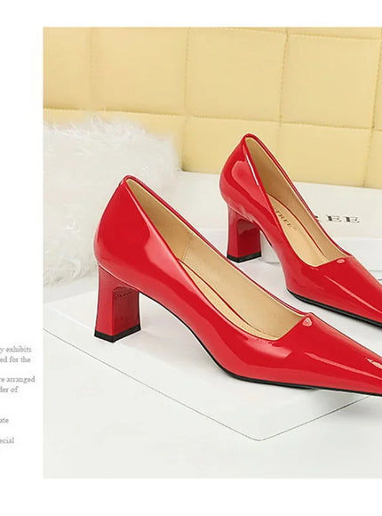 2024 Spring Versatile Fashion Shallow Mouth Patent Leather