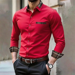 Men's iron-free long-sleeved lapel shirt, casual and comfortable long-sleeved shirt, spring and autumn inner shirt, plus size