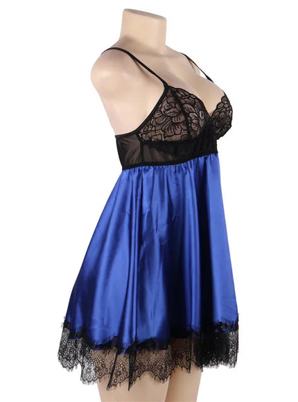 Plus Size Big Size  Colorful Woman Sexy Lingerie Babydoll Chemise with Eye Shiled Paste from M-5XL