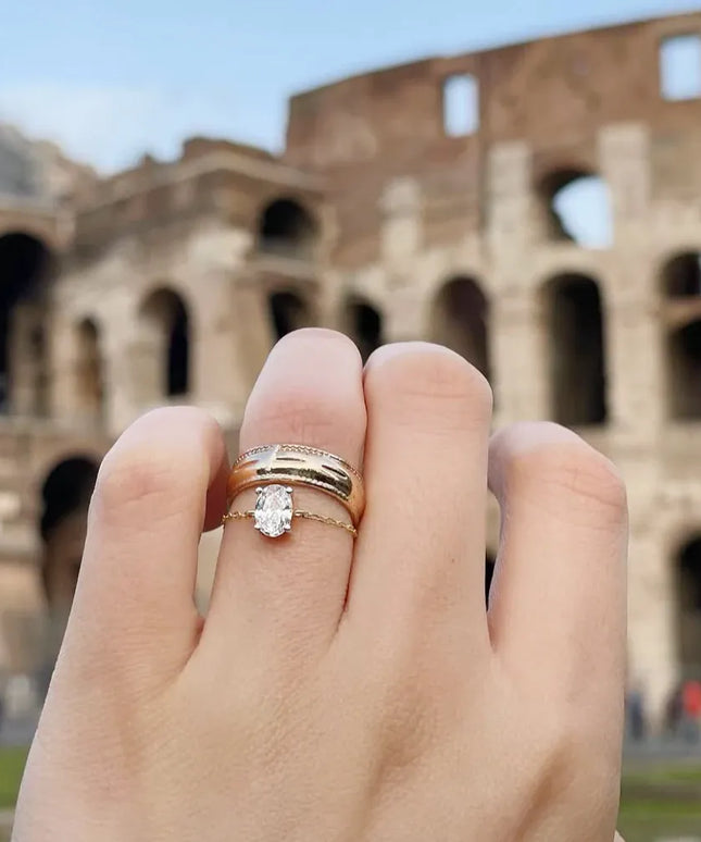 Delicate Adjustable Bling Oval Ring – CZ Sparkle