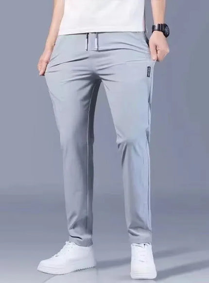 KissICON Image Color / XL Summer Men Ice Silk Pants Straight Fit Large Size Multi Functional Comfortable Lightweight Quick Dry Sports Trousers