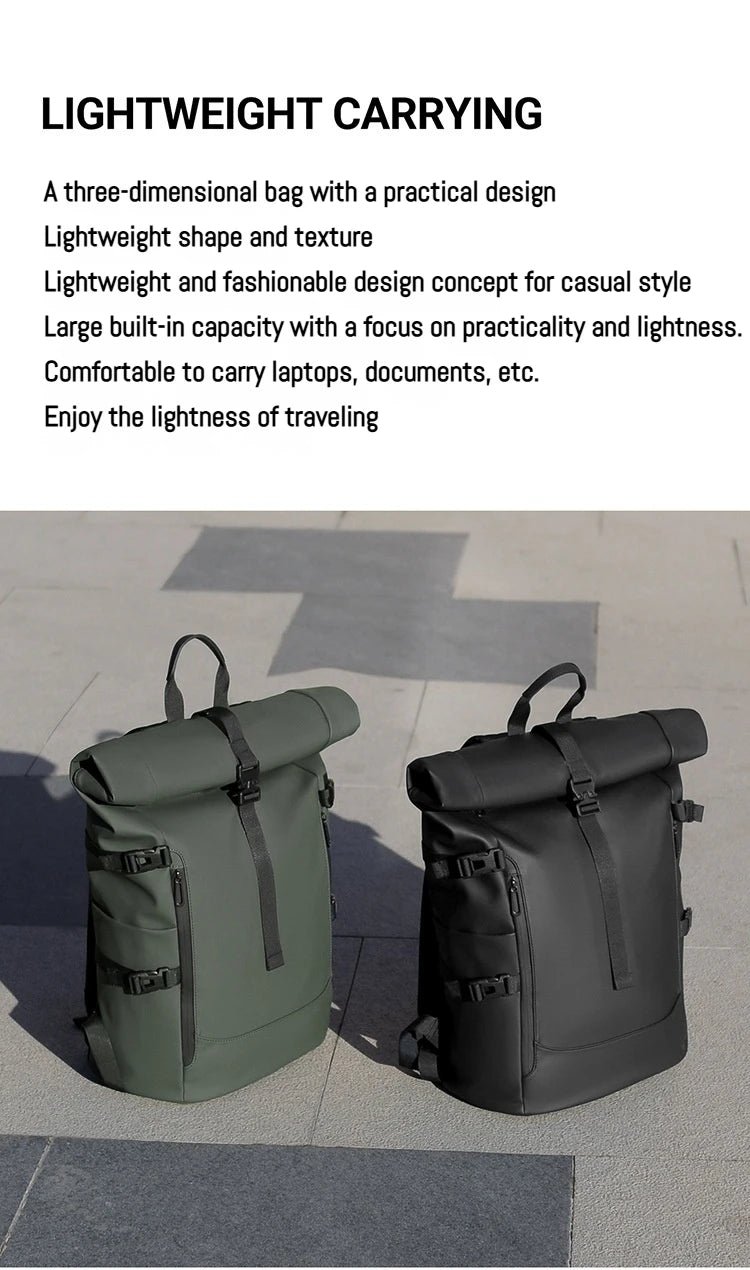New Shoulder Bag Men's Senior Sense of Business Computer Outdoor Leisure Rolled Edge Travel Backpack Fashion Commuting