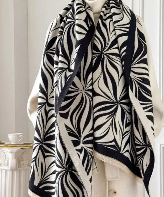 Classic Elegant Imitation Cashmere Women's Shawl Designer Stylish Printed Soft Scarf Thickened Warm Autumn Winter Scarves Female