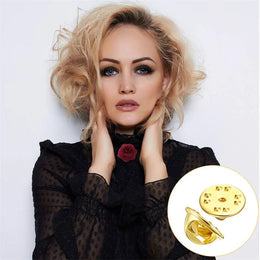 100pc Metal Locking Pin Back Brooch Badge Holder Lapel Base For DIY Jewellery Material Making Supply Craft Accessories Handmade