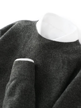 100% Merino Wool Sweater Man O-neck Basic Wool Pullover Autumn Winter Long Sleeve Soft Warm Jumper Smart Casual Knit Popular Top