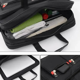 Men Large Capacity Business Briefcase Portable Versatile Shoulder Bag Multiple Pockets Handbag for Business & Casual Use