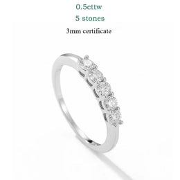Smyoue 0.7CT 3mm Gemstone Moissanite Rings for Women S925 Silver Matching Wedding Diamonds Band Stackable Ring White Gold Gift